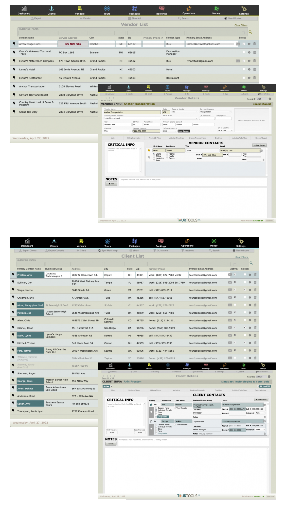 Tour Management Software Filemaker Consultants